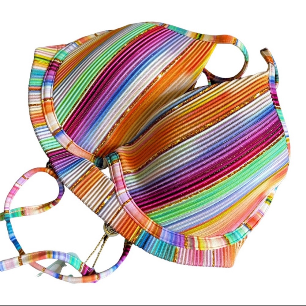 Luli Fama Heat Waves Peekaboo Bikini NWOT